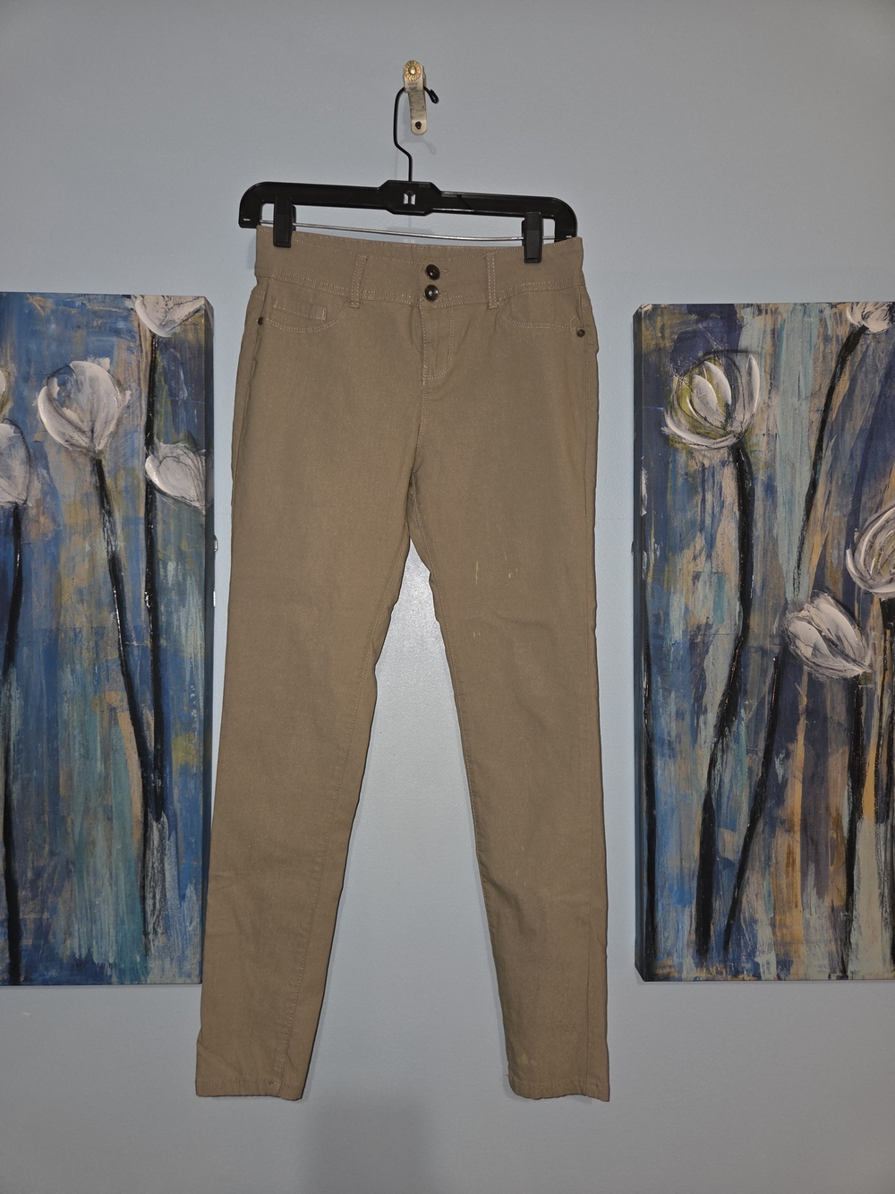Slim Fit Young Girl's Khaki Pants